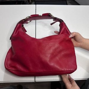 AUTHENTIC GUCCI - HORSEBIT MEDIUM RED LEATHER HOBO BAG (VINTAGE)